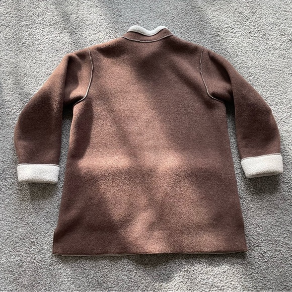 Denim & Co Sherpa Lined Fleece Jacket Womens XL Brown Zip Front Pockets Cozy - Picture 5 of 5